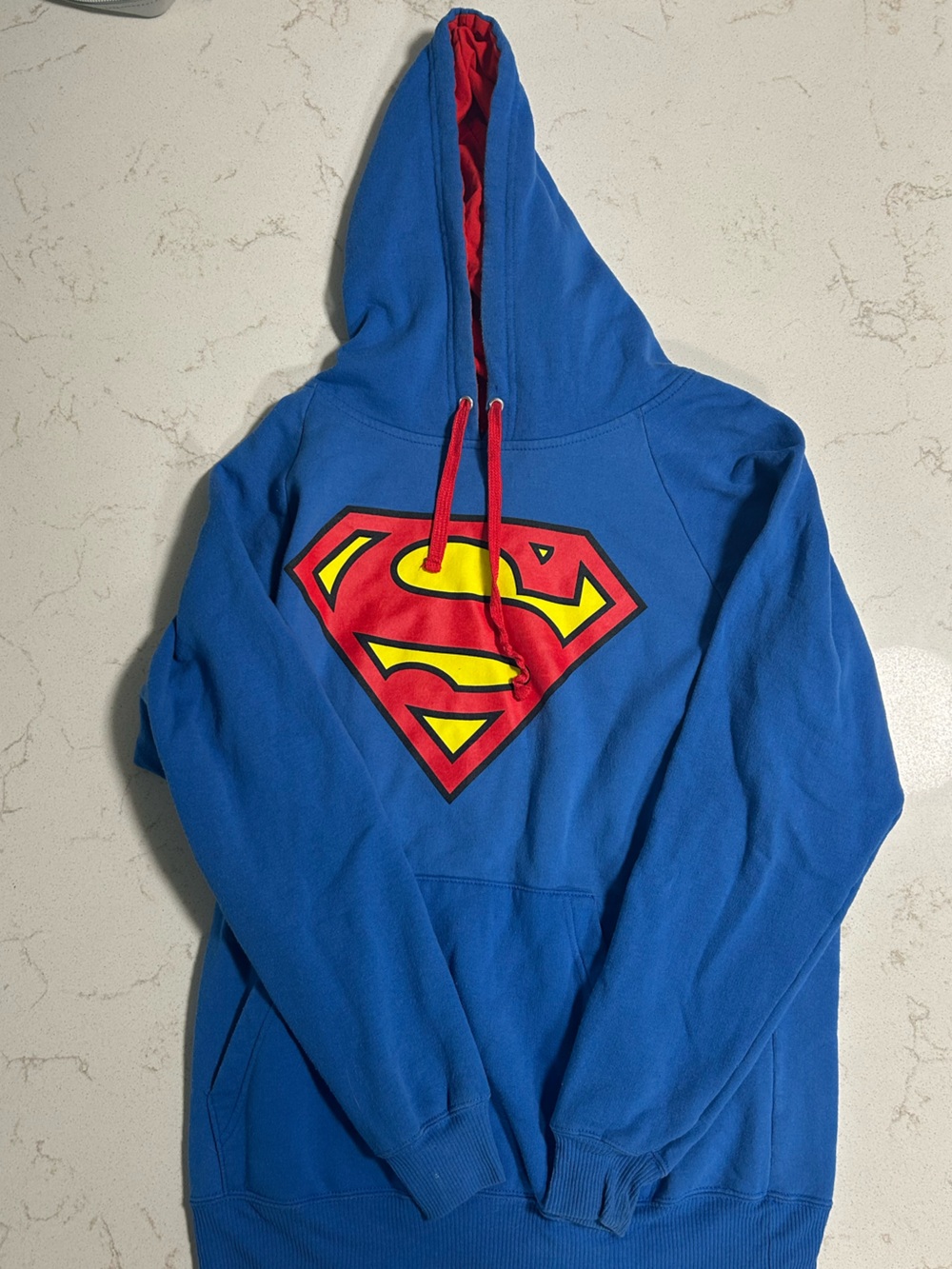DC Comics Blue Hoodie with Red & Yellow Superman Emblem